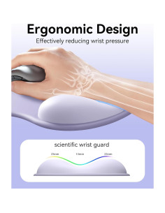 Almohadilla para Mouse Ergonómica eulps con Reposamuñecas Gel Púrpura 2