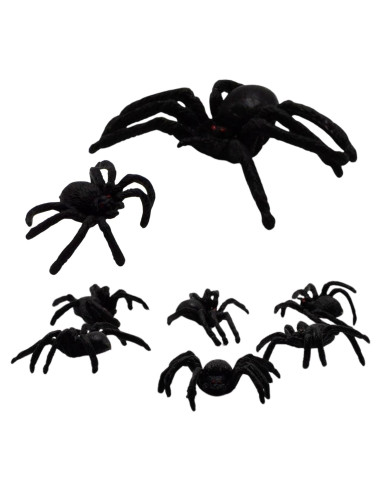 Juego de 25 Arañas de Plástico Realistas RIDMARK para Halloween