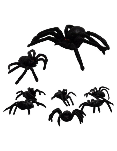 Juego de 25 Arañas de Plástico Realistas RIDMARK para Halloween