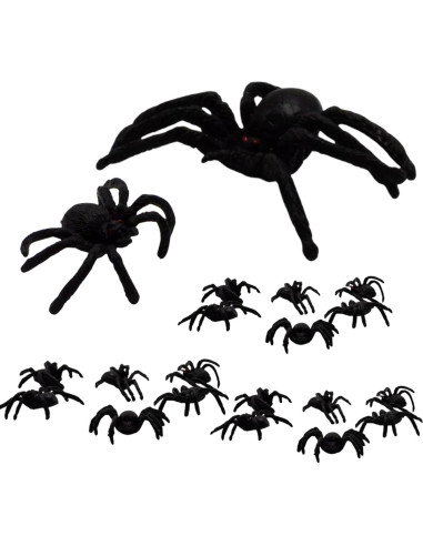 Juego de 25 Arañas de Plástico Realistas RIDMARK para Halloween