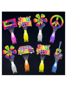 36 Luces de Dedo LED Retro 1960s Oitnlaughter - Fiesta Temática