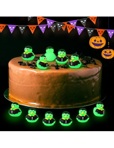 50 Patitos Zombie Luminiscentes Halloween 2x2 cm PVC