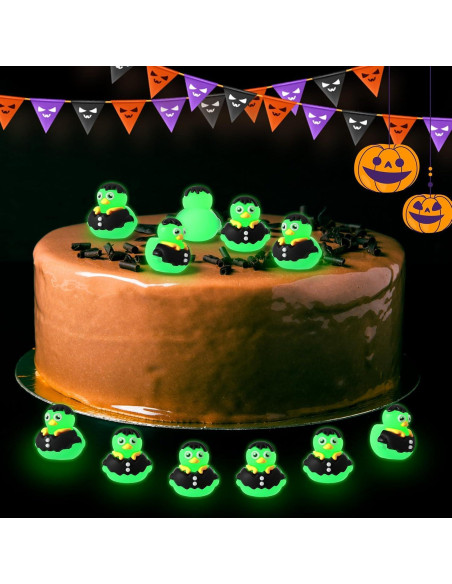 50 Patitos Zombie Luminiscentes Halloween 2x2 cm PVC