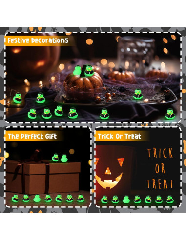 50 Patitos Zombie Luminiscentes Halloween 2x2 cm PVC