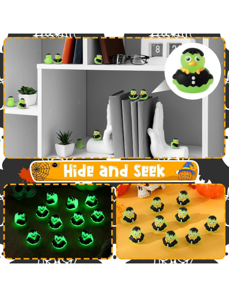 50 Patitos Zombie Luminiscentes Halloween 2x2 cm PVC