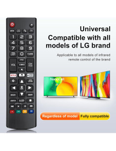 Control Remoto Universal LOUTOC para TV LG AKB75095307 - Acceso Directo a Netflix y Prime Video 2