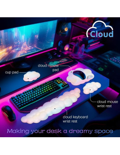 Reposamuñecas Ergonómico YAMJUG Nube Arcoíris con Base Antideslizante 2