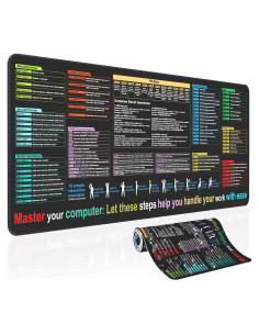 Alfombrilla de Ratón XL Impermeable MIRSPT con Atajos de Excel