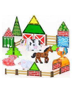 Bloques Magnéticos de Animales de Granja Oriate - 25 Piezas