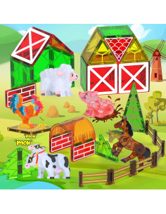 Bloques Magnéticos de Animales de Granja Oriate - 25 Piezas 2