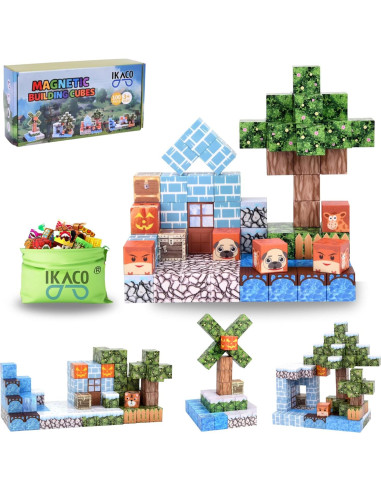 100 Bloques Magnéticos de Construcción IKACO para Niños 3-12 Años