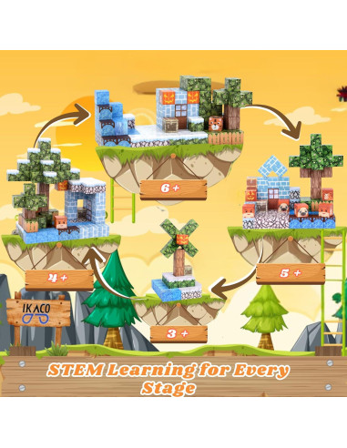 100 Bloques Magnéticos de Construcción IKACO para Niños 3-12 Años
