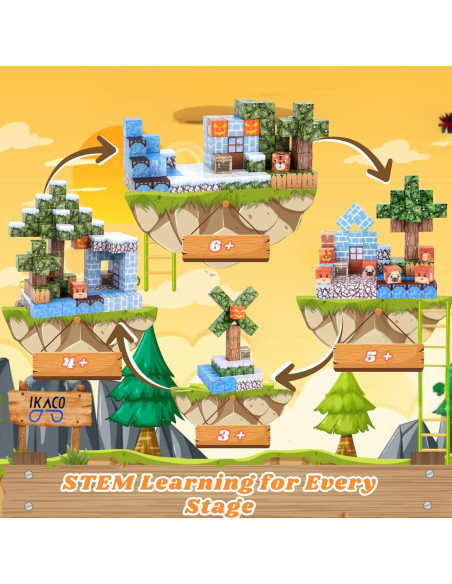100 Bloques Magnéticos de Construcción IKACO para Niños 3-12 Años