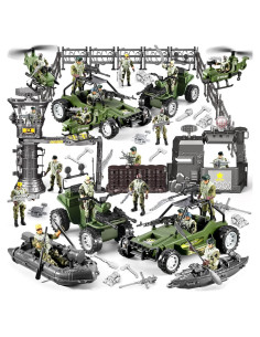 87-en-1 Juguetes de Soldados del Ejército JASSKKBO con Base Militar