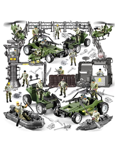 87-en-1 Juguetes de Soldados del Ejército JASSKKBO con Base Militar