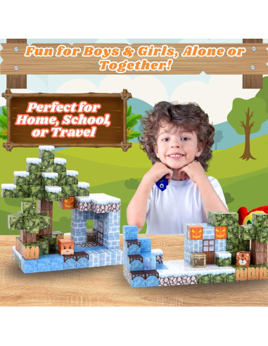 100 Bloques Magnéticos de Construcción IKACO para Niños 3-12 Años