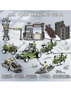 87-en-1 Juguetes de Soldados del Ejército JASSKKBO con Base Militar 2