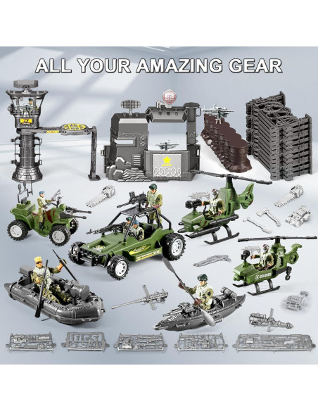 87-en-1 Juguetes de Soldados del Ejército JASSKKBO con Base Militar