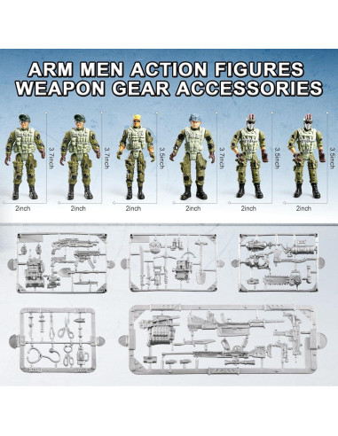 87-en-1 Juguetes de Soldados del Ejército JASSKKBO con Base Militar