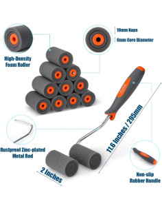 Kit de Rodillos de Pintura de Espuma 2" PinStone - 13 Piezas 2