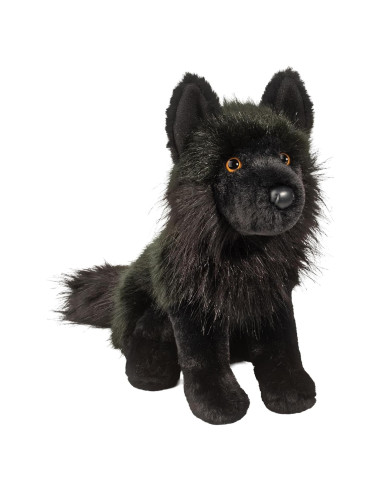 Peluche Lobo Negro Vilkas Douglas 28 cm Realista