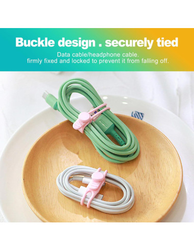 30 Sujetadores de Cable de Silicona KornaDoz Multicolor