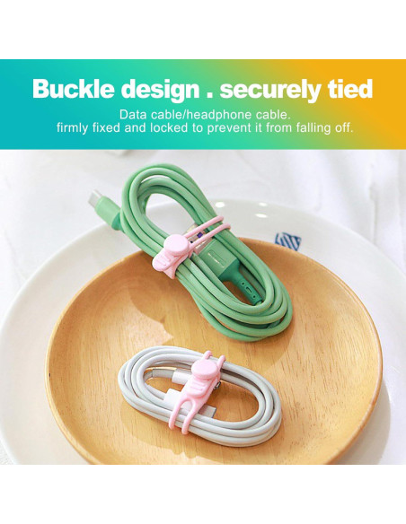 30 Sujetadores de Cable de Silicona KornaDoz Multicolor