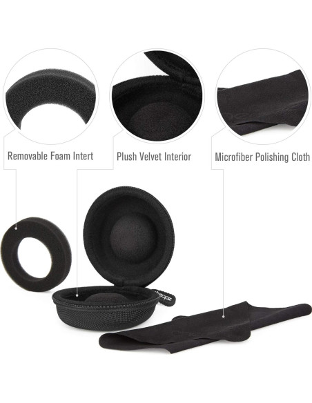 Caja de viaje Cheopz para relojes hasta 50mm, Negro