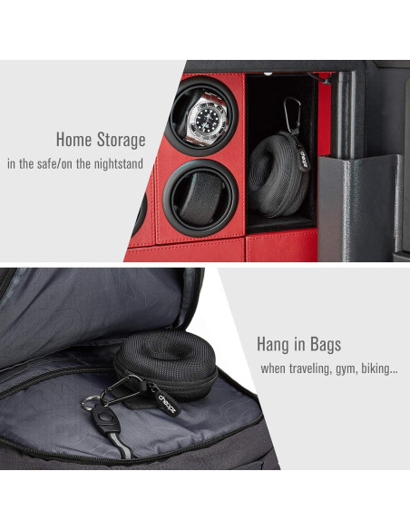 Caja de viaje Cheopz para relojes hasta 50mm, Negro