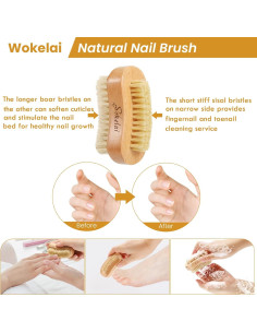 Cepillo de Uñas de Madera Natural Wokelai - 2 Piezas 2