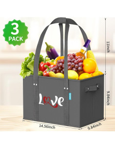 Bolsas de Compras Reutilizables WISELIFE 3 Piezas 37x25.4cm 2
