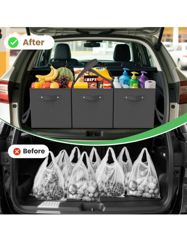 Bolsas de Compras Reutilizables WISELIFE 3 Piezas 37x25.4cm