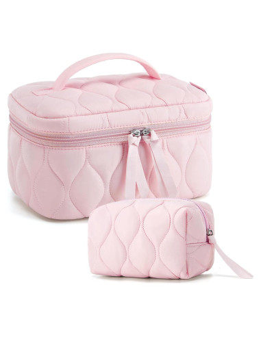 Set de 2 Bolsas de Maquillaje Acolchadas BAGSMART Rosa