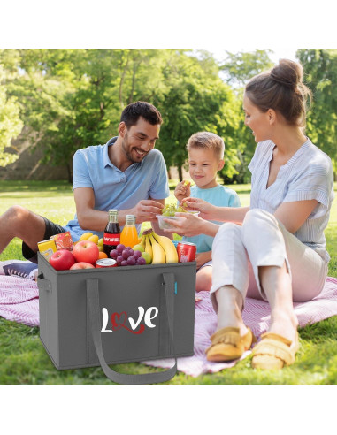 Bolsas de Compras Reutilizables WISELIFE 3 Piezas 37x25.4cm