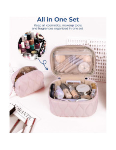 Set de 2 Bolsas de Maquillaje Acolchadas BAGSMART Rosa 2