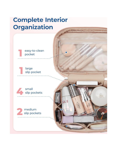 Set de 2 Bolsas de Maquillaje Acolchadas BAGSMART Rosa