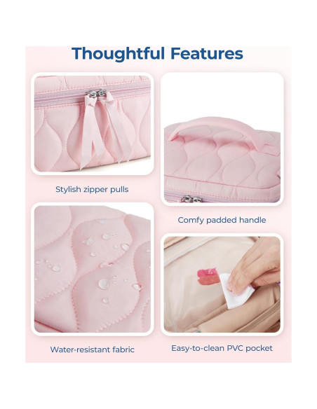 Set de 2 Bolsas de Maquillaje Acolchadas BAGSMART Rosa