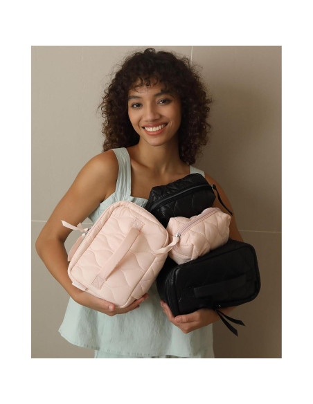 Set de 2 Bolsas de Maquillaje Acolchadas BAGSMART Rosa