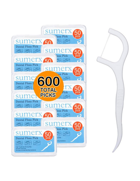 600 Palillos de Hilo Dental HANWEE - Limpieza Profunda, Mango Ergonómico