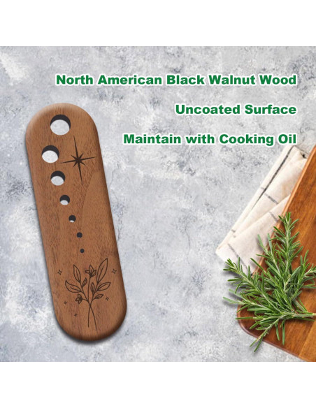 Deshojador de Hierbas de Madera de Nogal Negro 7 Agujeros