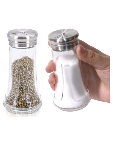 Juego de Salero y Pimentero Neodaco 118 ml Vidrio Acero Inoxidable