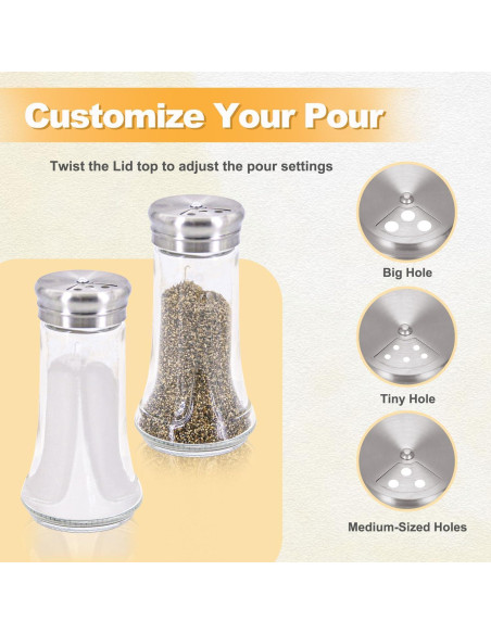 Juego de Salero y Pimentero Neodaco 118 ml Vidrio Acero Inoxidable