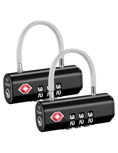 Candados de Combinación Puroma TSA 2 Pack Negro 0.11 kg