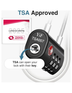 Candados de Combinación Puroma TSA 2 Pack Negro 0.11 kg 2