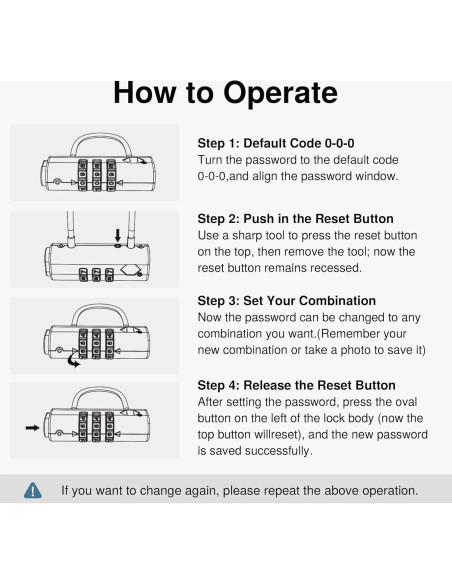 Candados de Combinación Puroma TSA 2 Pack Negro 0.11 kg