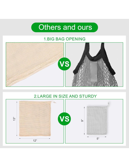 5 Bolsas Reutilizables de Produce Hndnrxue - Lavables y Transpirables