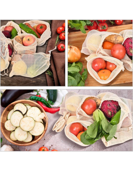 5 Bolsas Reutilizables de Produce Hndnrxue - Lavables y Transpirables