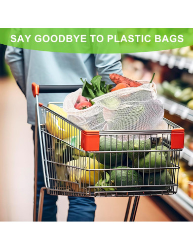 5 Bolsas Reutilizables de Produce Hndnrxue - Lavables y Transpirables