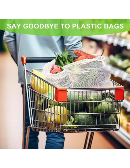 5 Bolsas Reutilizables de Produce Hndnrxue - Lavables y Transpirables