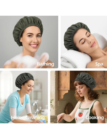 Gorro de Ducha Reutilizable VISHOP Verde Grande para Cabello